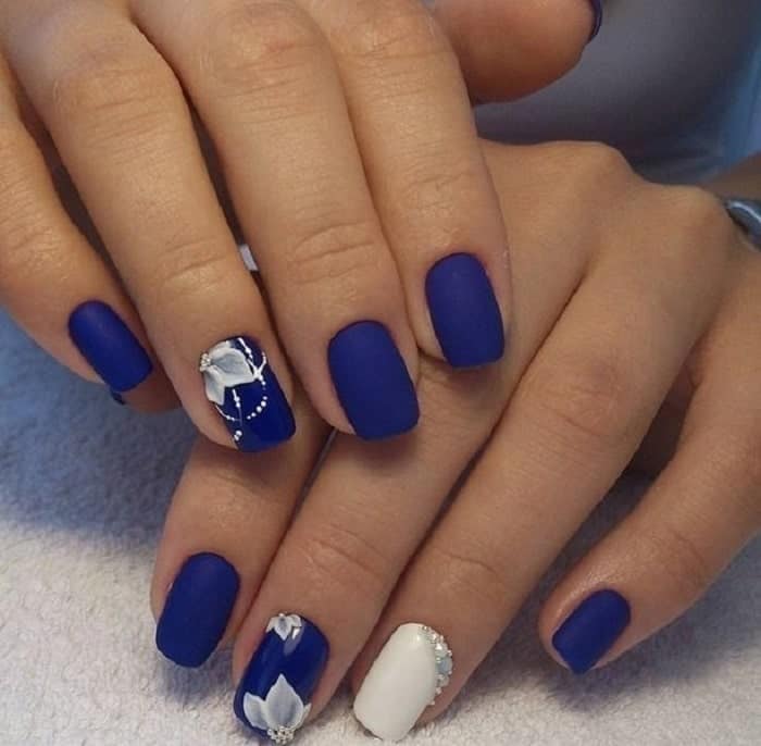 Top 14 French Tip Nails With Navy Blue - Vik News