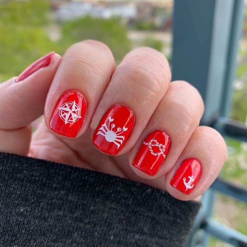 nautical star nail designs