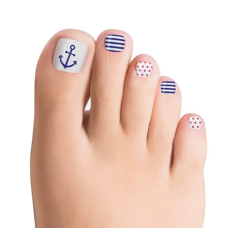 nautical toe nail designs