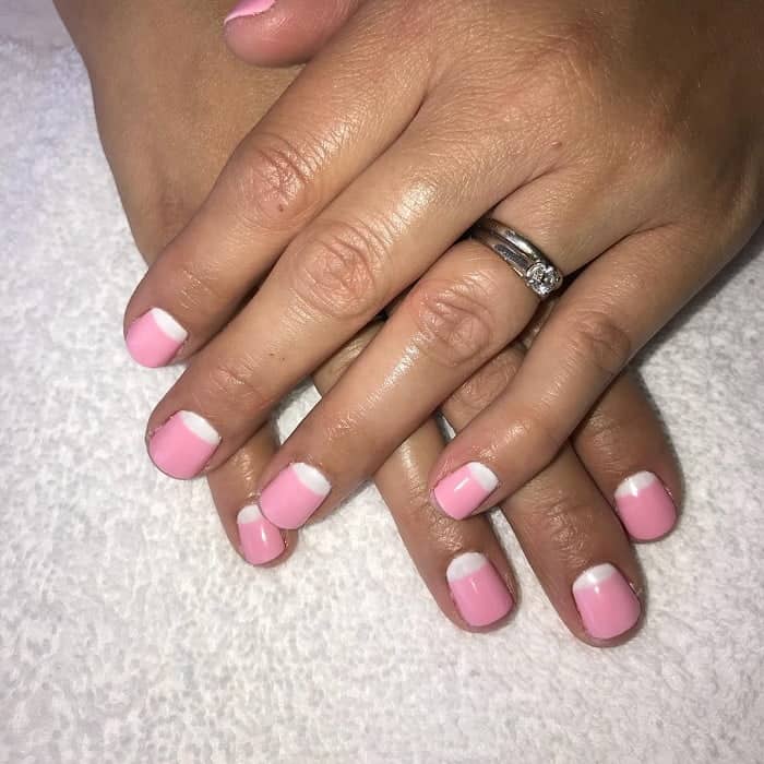 Pink Reverse French Manicure