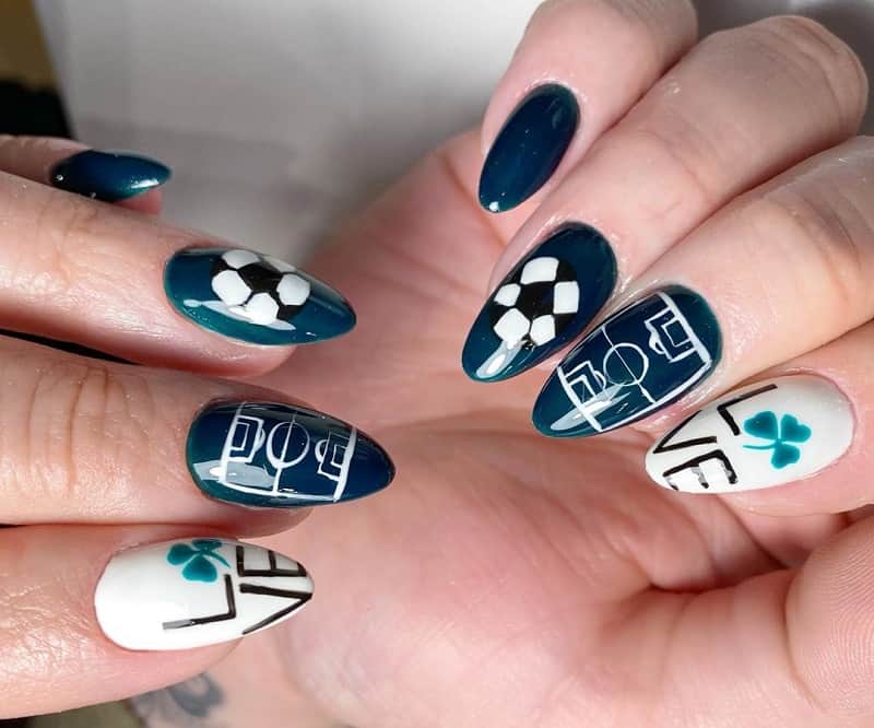 football gel nail art