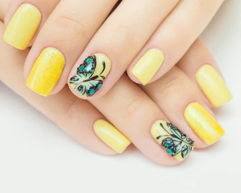 yellow nail design ideas