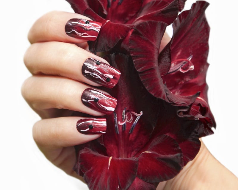 maroon nail design ideas