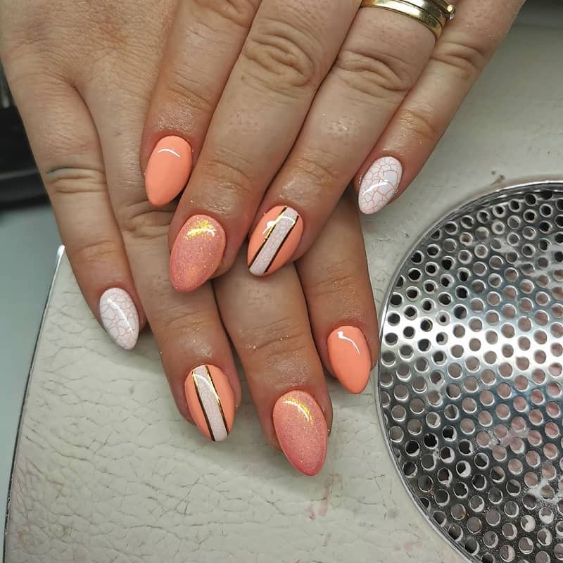 peach acrylic nails