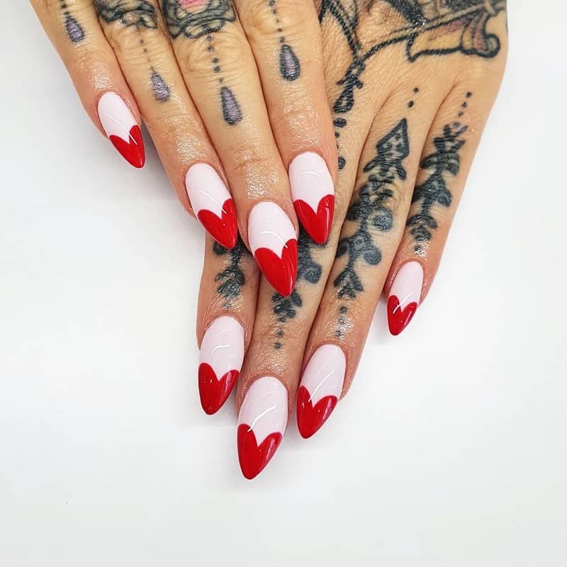 valentine heart nail design