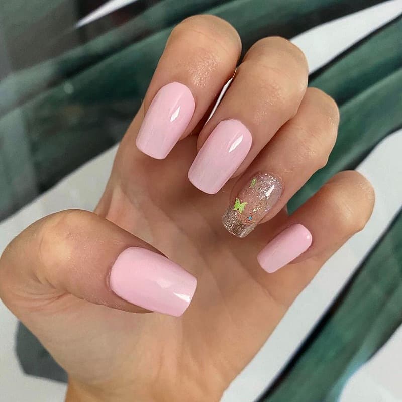 opaque baby pink nails 