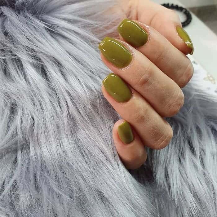 Olive Green Acrylic Nails