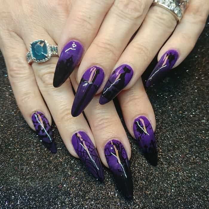 30 Hottest Black and Purple Nails for 2024 – NailDesignCode