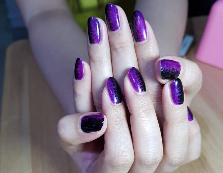 30 Hottest Black and Purple Nails You’ll Fall In Love With