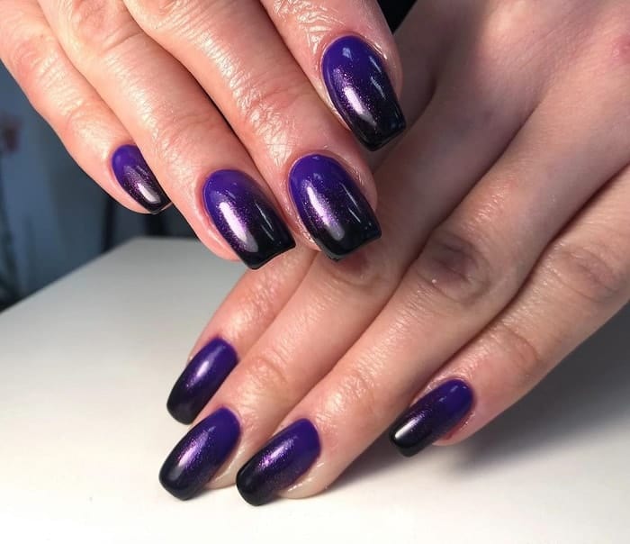 Black And Purple Ombre Nails