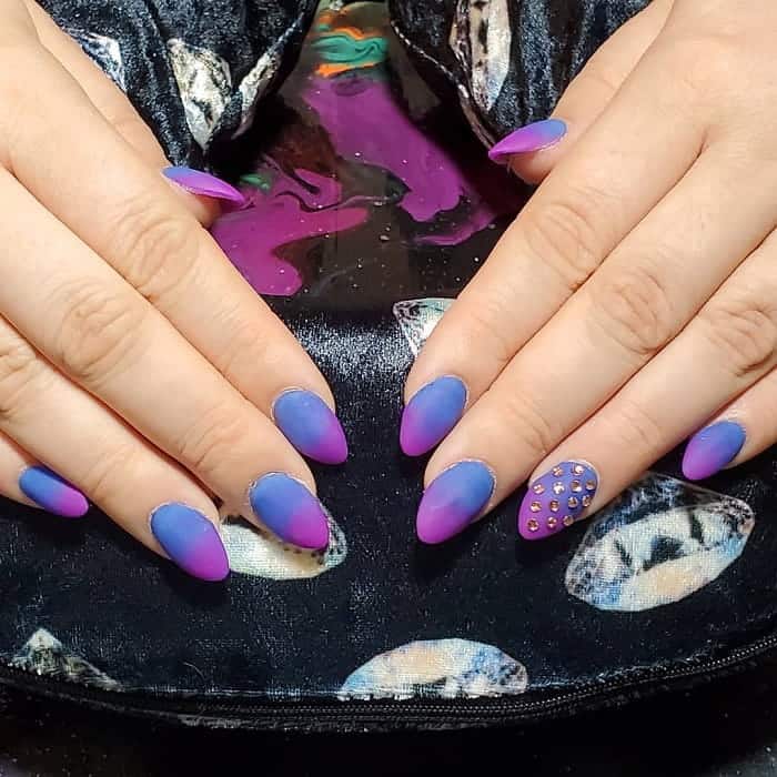 Blue And Purple Ombre Nails