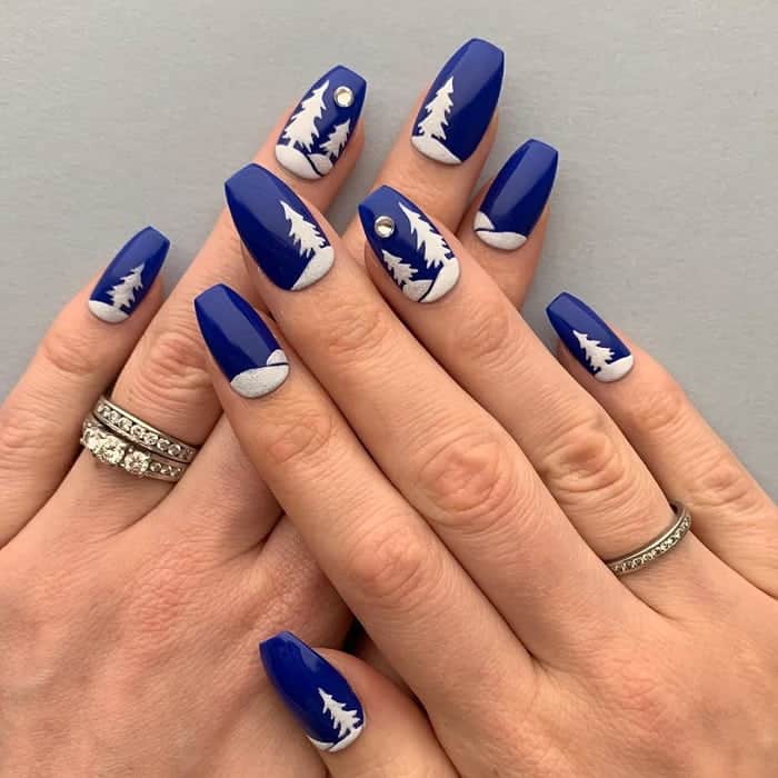 blue and white coffin nails