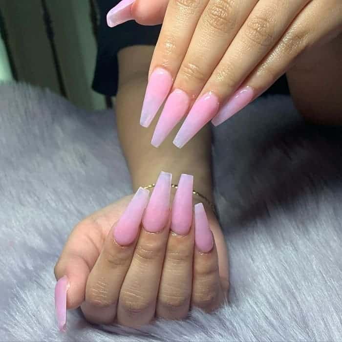Clear Pink Acrylic Nails