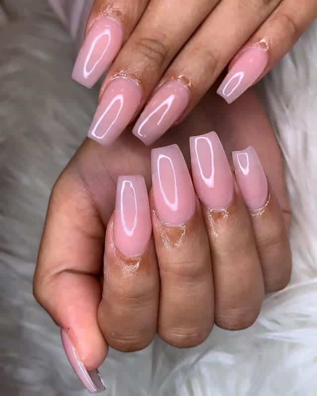 light pink see through nails