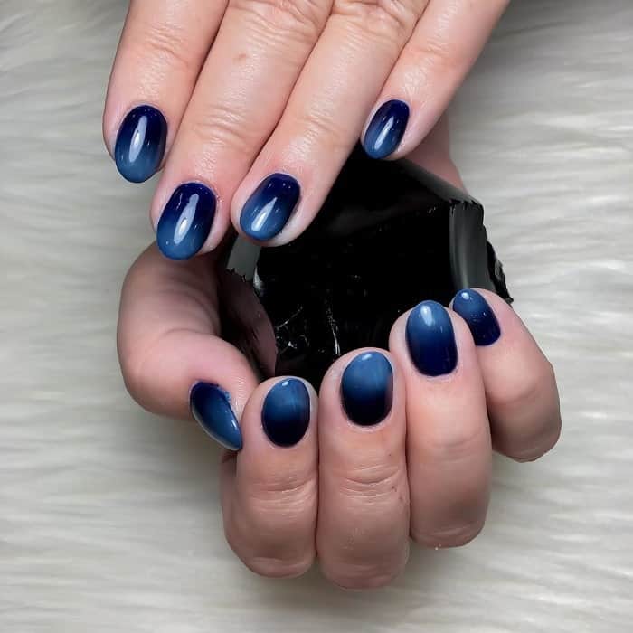 Dark Blue Ombre Nails