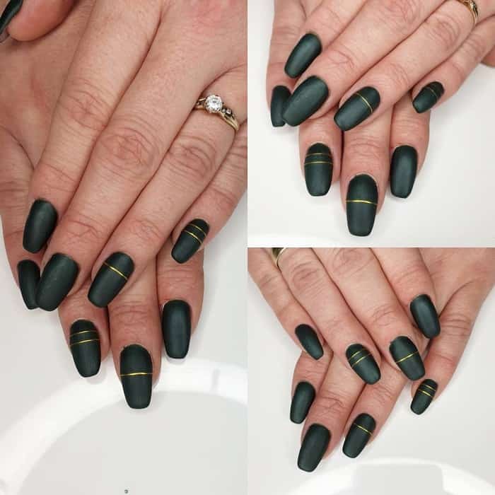 Dark Green Matte Nails