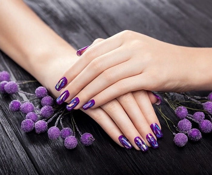 Dark Purple Acrylic Nails