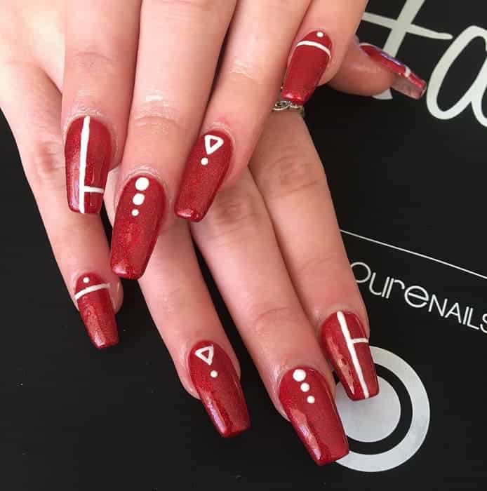 dark red acrylic nails