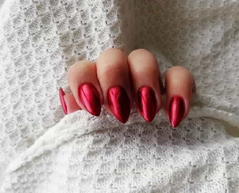 Dark Red Acrylic Nails