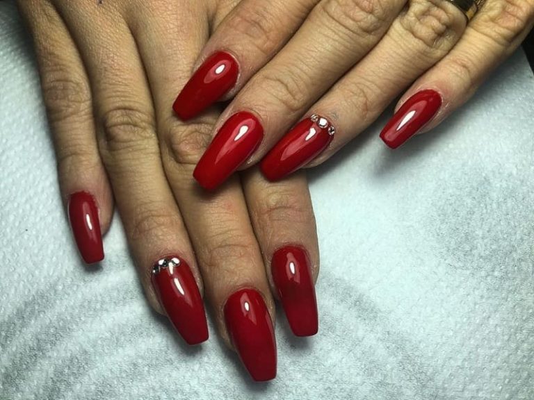 Dark Red Acrylic Nails - wide 1