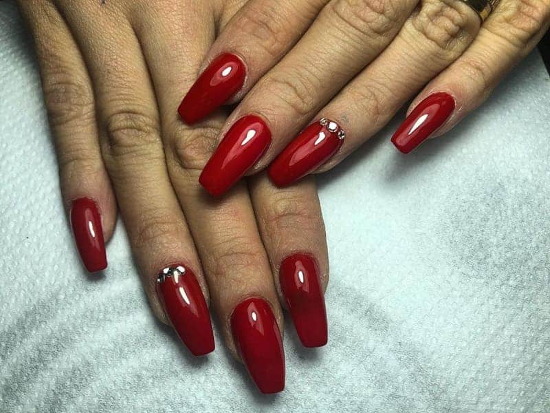 dark red coffin nails