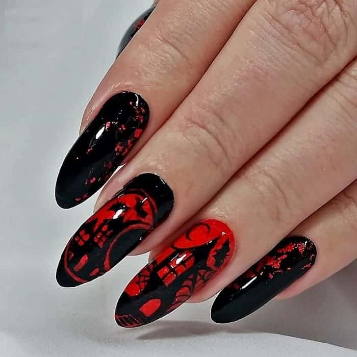 dark red nails for halloween