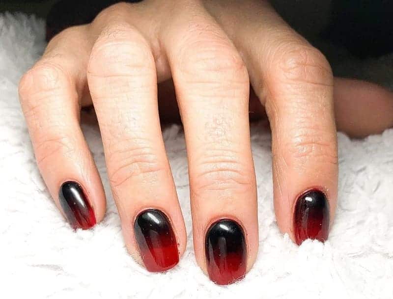 dark red ombre nails