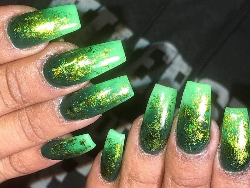 Light Green and Ombre Nail Design - wide 3