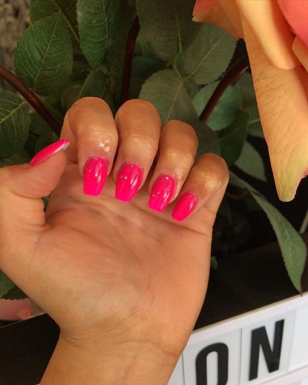 Hot Pink Coffin Nails