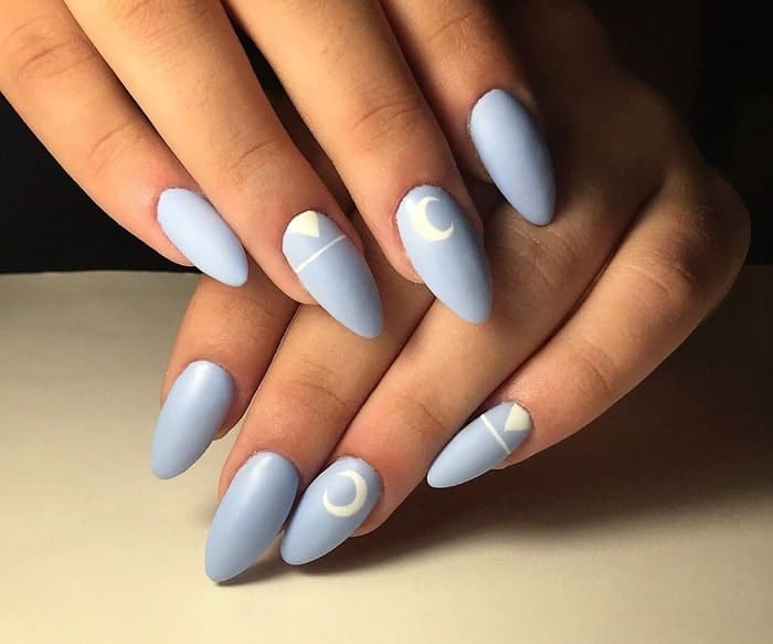 Light Blue Matte Nails