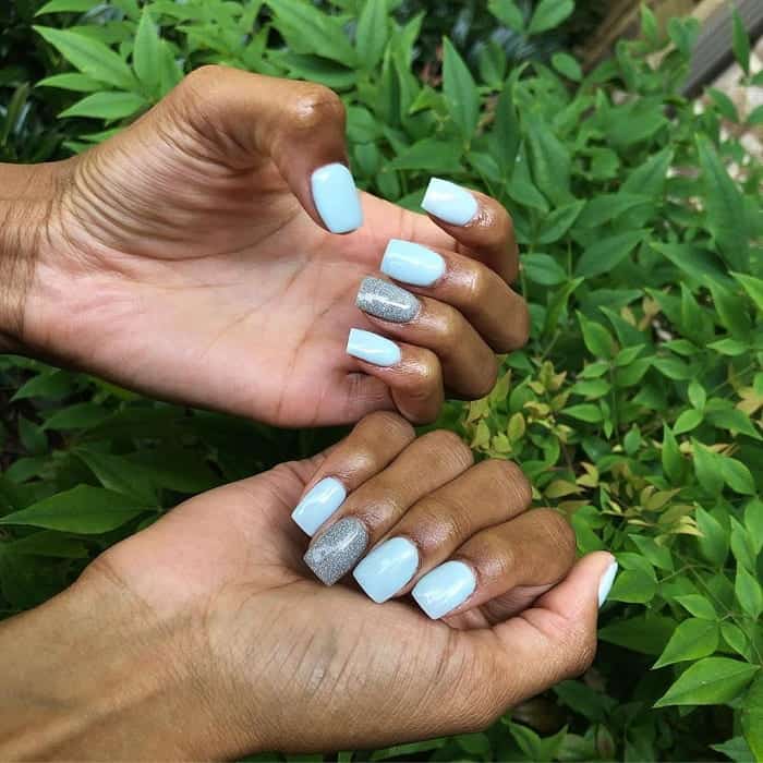 light blue nails dark skin