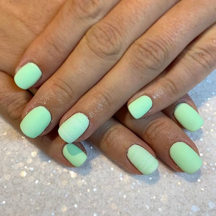 Light Green Matte Nails