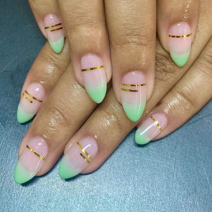 Light Green Ombre Nails