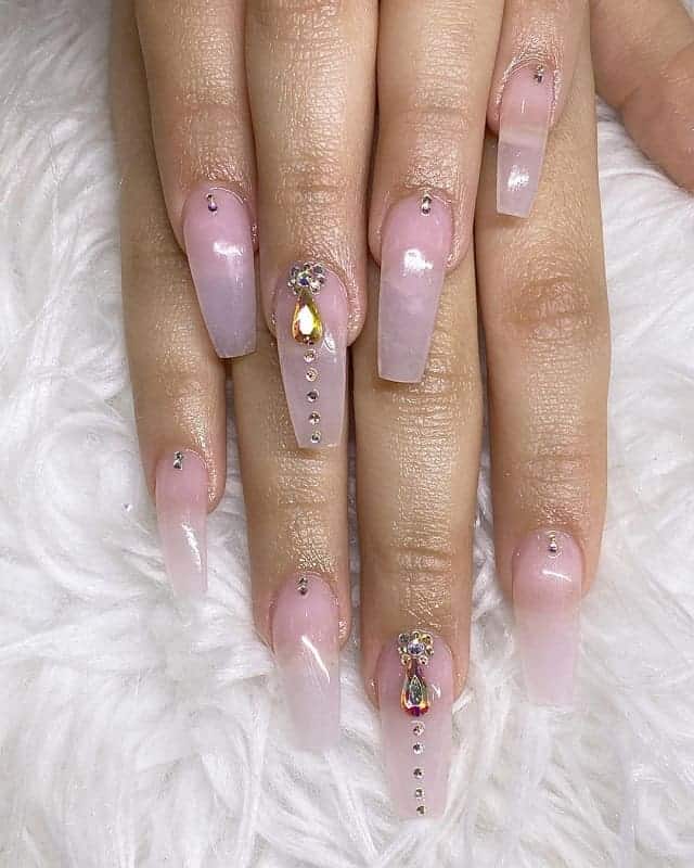 Light Pink Clear Nails