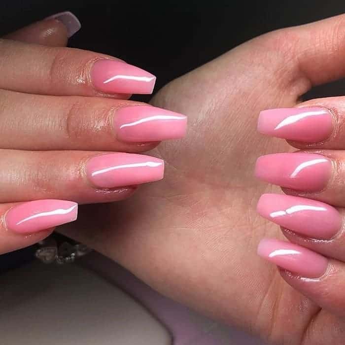 Light Pink Coffin Nails