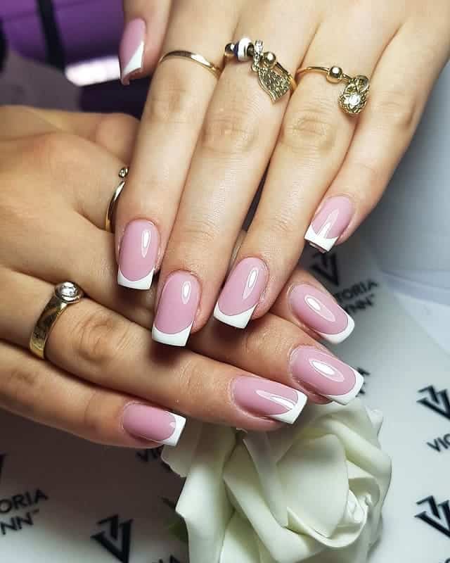 Light Pink Nails with French Tip