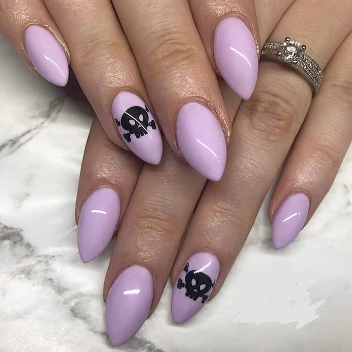 light purple and black nails 