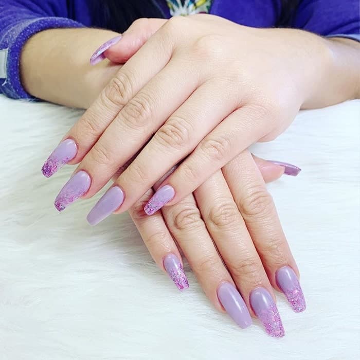 light purple coffin nails