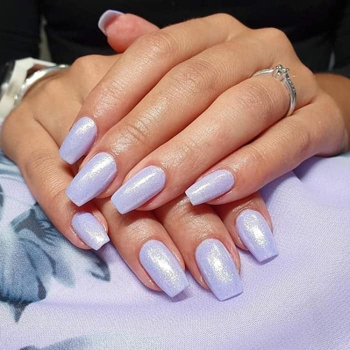 light purple glitter nails