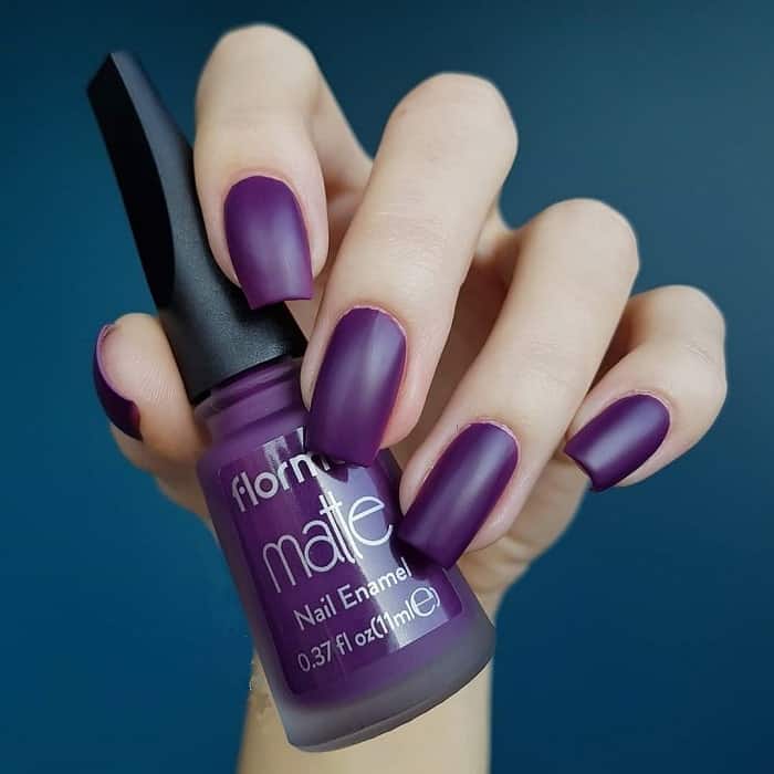 Matte Dark Purple Nails