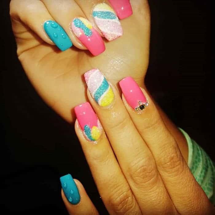 multi color nail design 