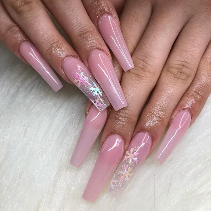 natural pink acrylic nails