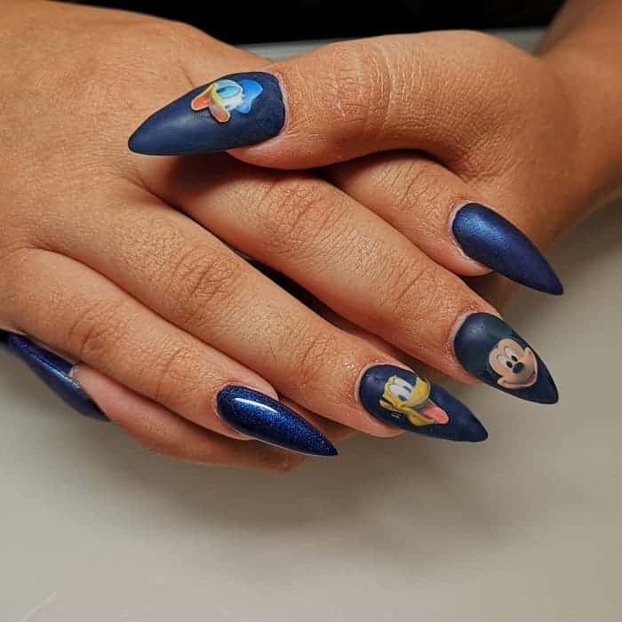 navy blue stiletto nails