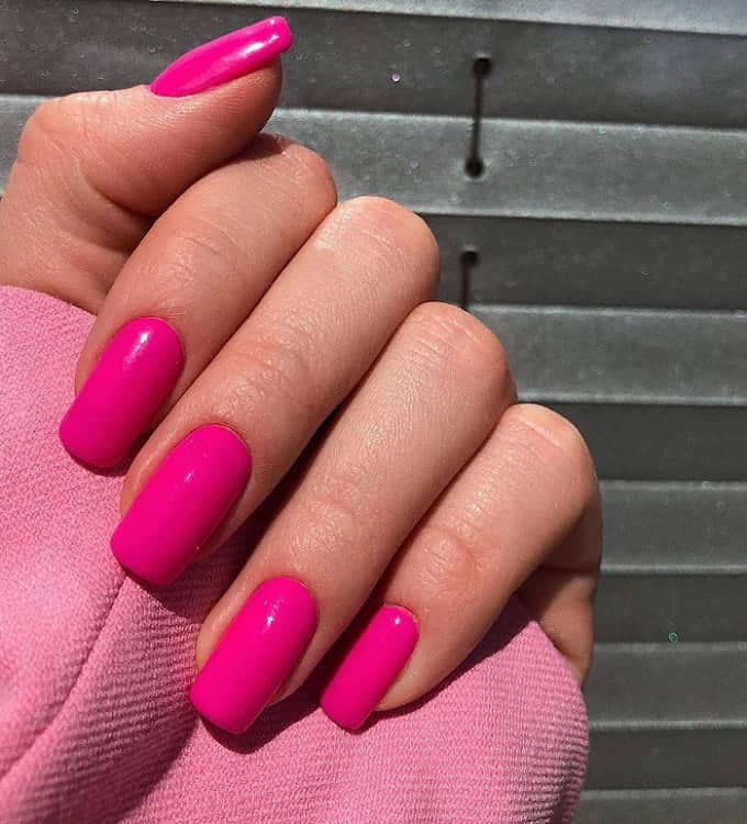 neon pink acrylic nails