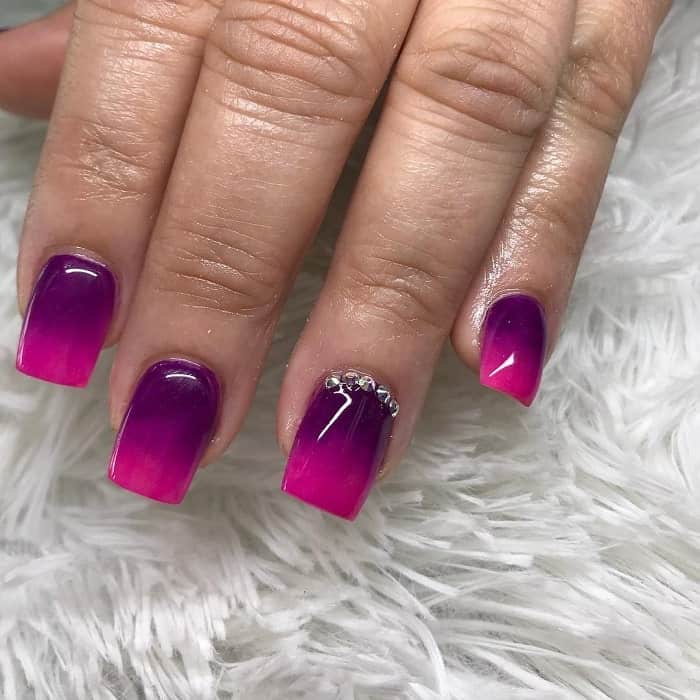 Pink And Purple Ombre Nails