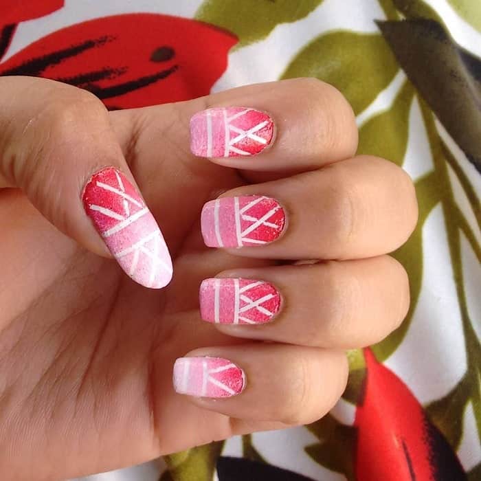 Pink And Red Ombre Nails