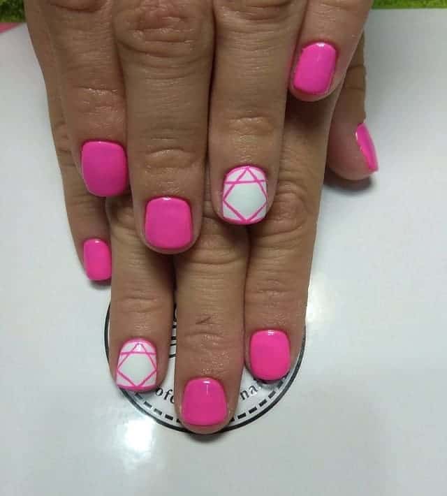 Pink and White Gel Nails