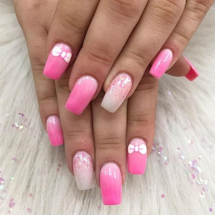 Pink And White Ombre Nails