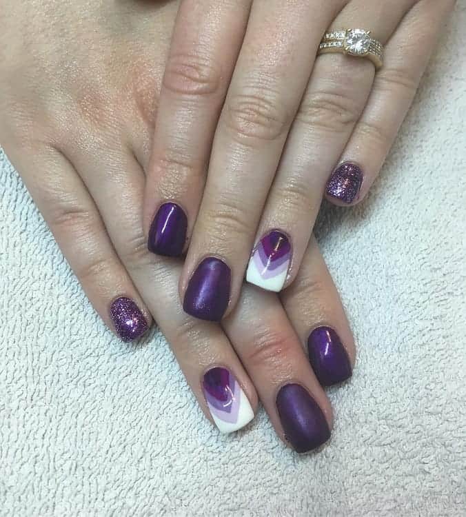 Purple Acrylic Square Nails