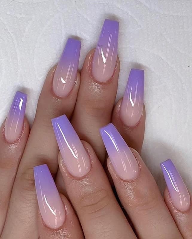 purple ombre coffin nails